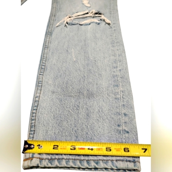 Denim Forum | The BF Highrise Loose 28L  Aritzia Distressed Woman Jean | Size 26 - Picture 15 of 16